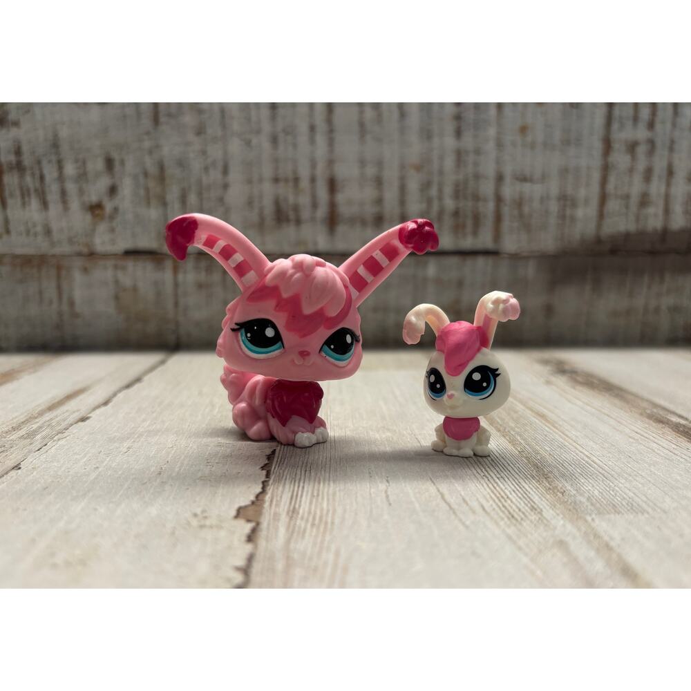Littlest Pet Shop LPS Vintage Bunny Rabbit and baby Lot EUC